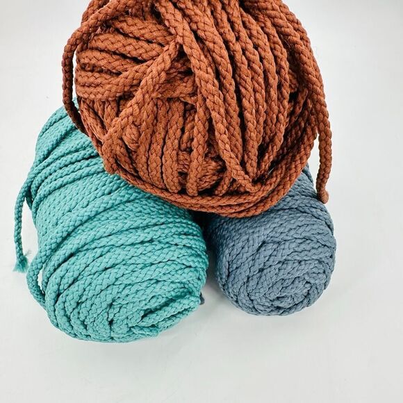 Bonnie Macrame Braid Craft Cord MIXED Lot BROWN BLUE Pepperell Vintage 6mm - Picture 1 of 8